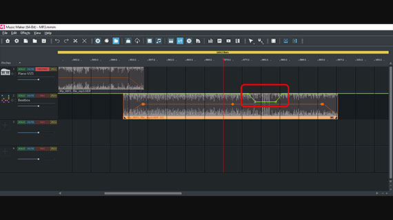 Volume curve Turn down the volume with the volume curve