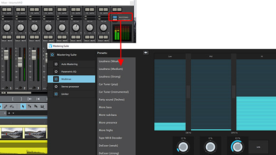 Dubbing with mastering effects Dubbing with a multiband compressor