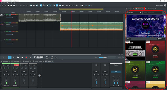 Store with additional features Expand Music Maker in the store with additional functions