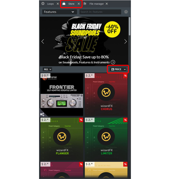 Extend Music Maker Buy additional program modules in the store