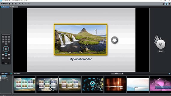 Holiday video with selection menu Burn a holiday video to disc