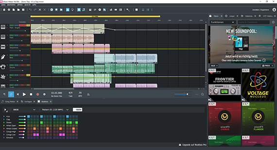 BPM Wizard Screenshot of the MUSIC MAKER interface with the Remix Agent open