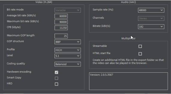 Movie Studio – manual settings for MP4 Movie Studio – manual settings for MP4
