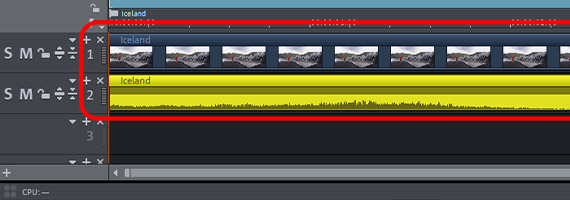 Dubbing: Audio tracks with waveform Dubbing: Video and audio tracks