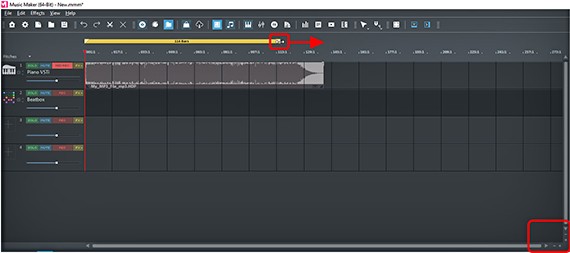 Zoom buttons and play bar Set the zoom section and playback area