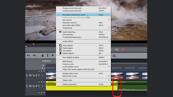 Volume fader in audio object Increase volume manually