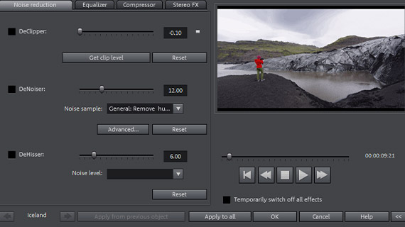 Dubbing with noise reduction DeHisser and DeNoiser