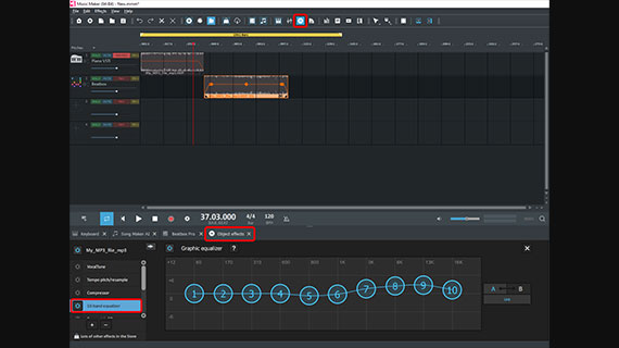 Object effects Refresh the sound with the equalizer