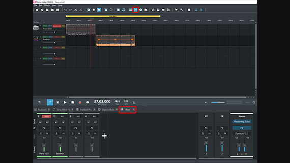 Mixer Mix the sound with the mixer