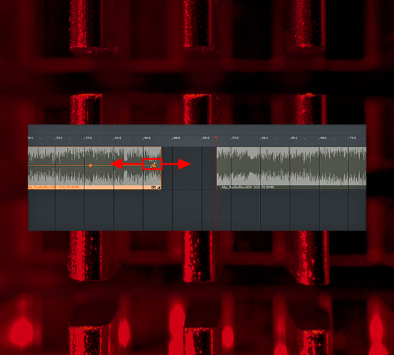 Fade out Fading out an audio object using the upper handle