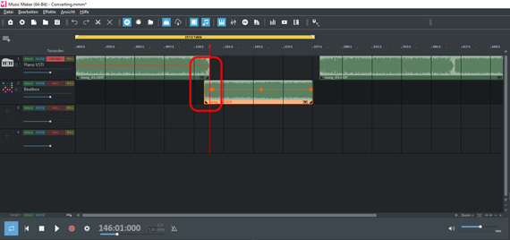 Cross-fade on two tracks Fade audio files