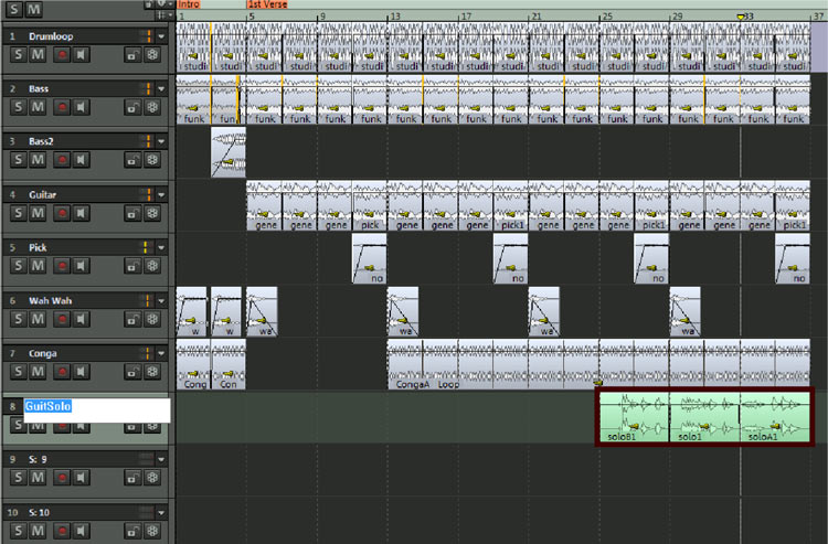 positioning audio files in the arrangement
