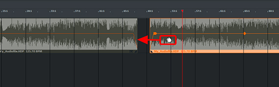 Fixing a cut recording Shortening and lengthening an audio object using the object edge