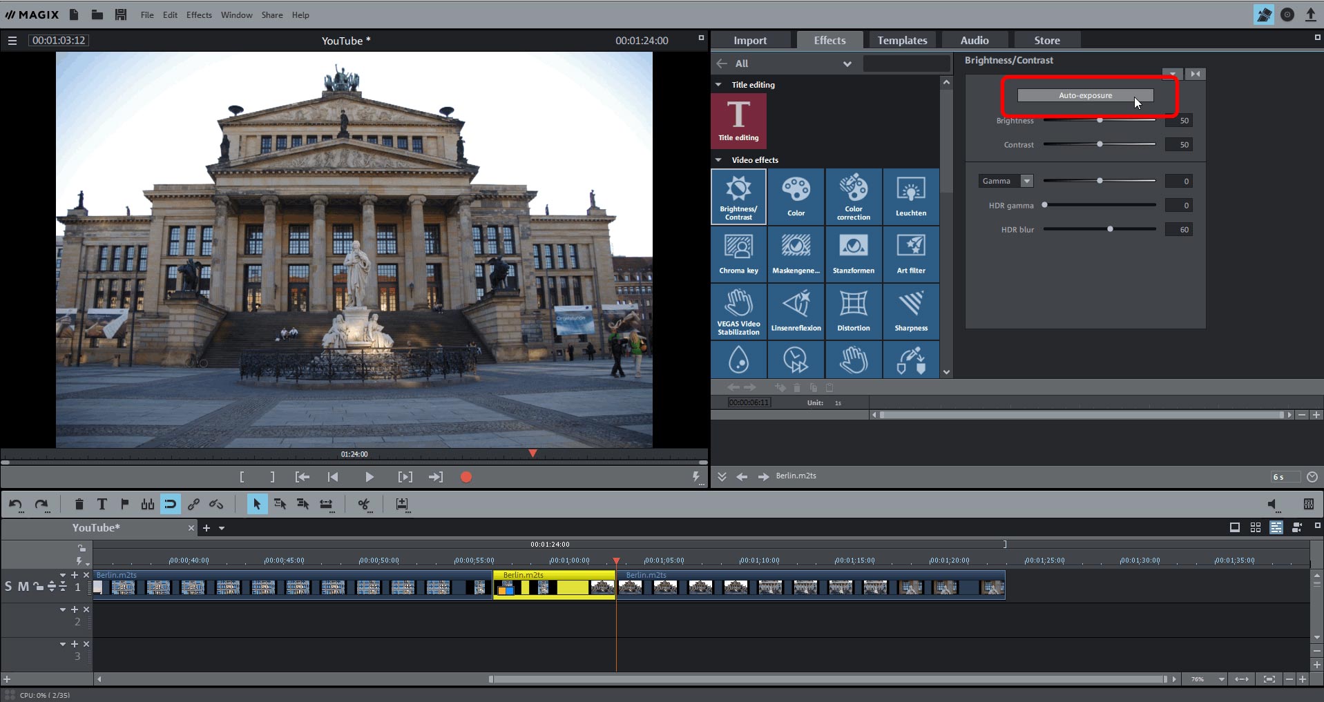 Image optimization for YouTube videos Auto exposure for YouTube videos