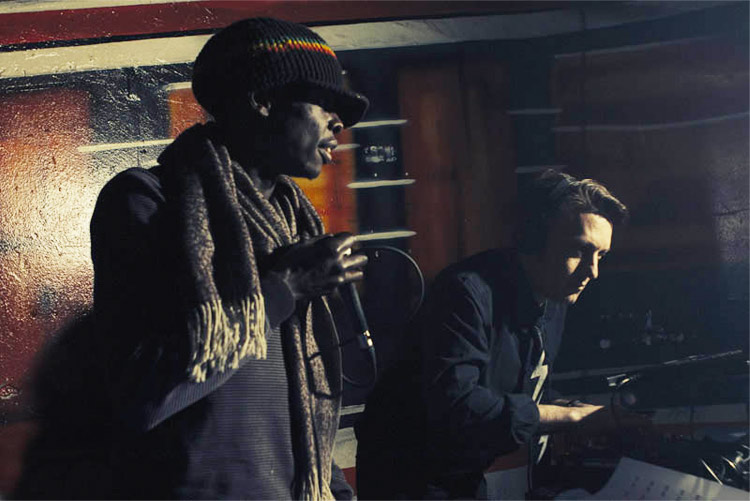 Bob Humid at work with a singer