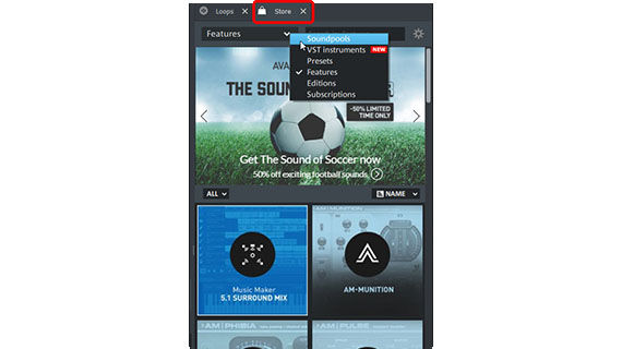Free Soundpools and instrument in the Store Buy more sound pools and instruments