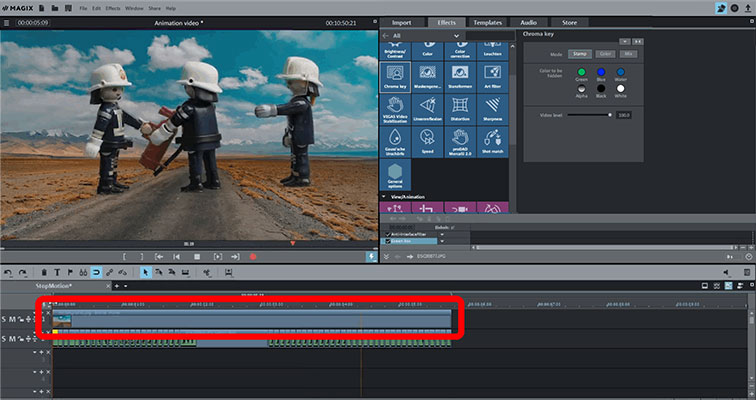 Animated video: swap out background Chroma key effect