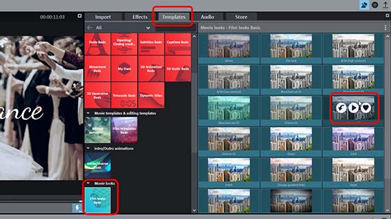 Cinematic effects with film looks templates Color-saturated image using the film look "Cinema02" template