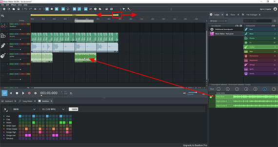 Load Soundpool loops using drag & drop Compile background music from Soundpool samples