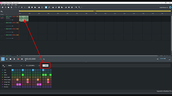 Create beats with the beatbox Convert beatbox pattern to audio object using drag & drop