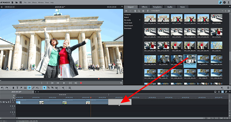 Importing photos Creating videos from photos