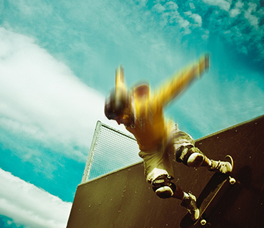 Time lapse visualized using the image of a skater Speed effects visualized using a skater