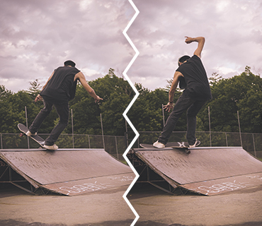 Jump cut effect visualized with a skater Jump cut effect visualized with a skater