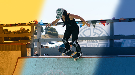Video filter applied to an image of a skater Various video filters visualized for the effects