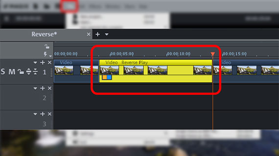 Play video clips in reverse Cutting a backwards section