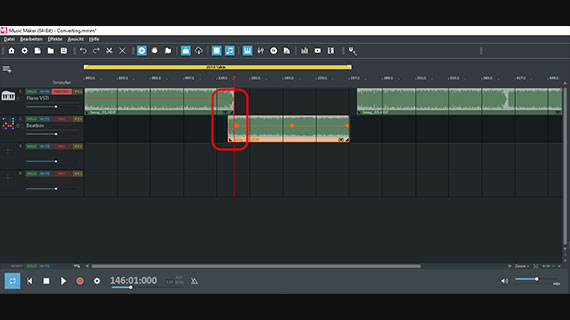 Cross-fade on two tracks Fade audio files