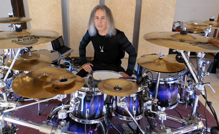 Garry King sitting at his drums