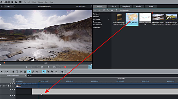 Video overlay: Import Load video overlay via drag and drop