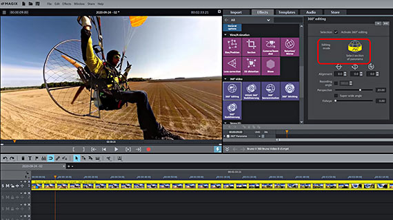 Select section of 360 degree video panorama How to make 360 view video in a normal 2D project