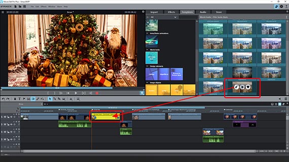 Cinematic effects with film looks templates Image with saturated colors using the "Warm" film look template