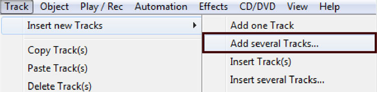 insert several tracks