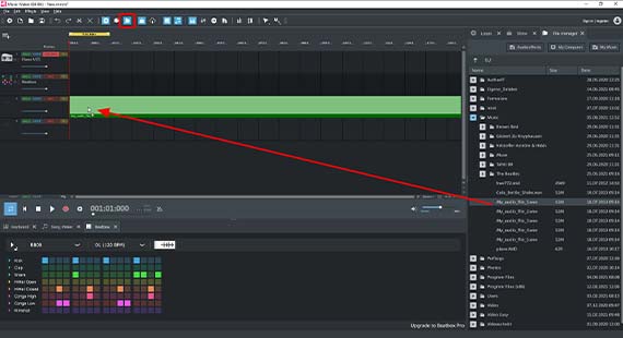 Load audio file Load audio file from the file manager