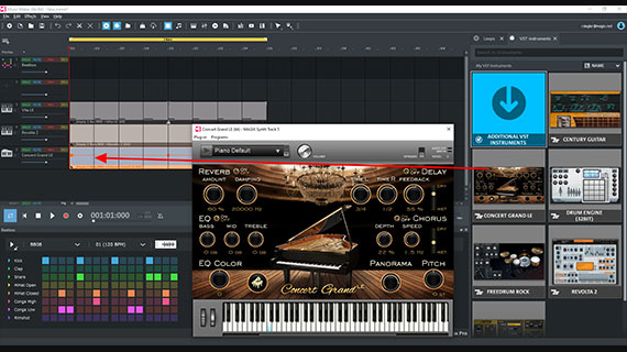 Piano, drums and bass Load piano