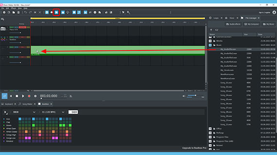 Loading a song Load song