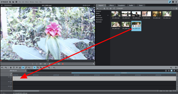 Drag and drop into Movie Edit Pro Load video file