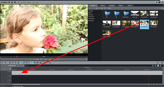 Drag and drop into Movie Edit Pro Load video file