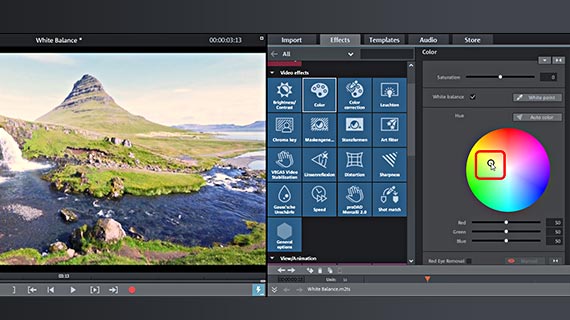Customize white balance manually Manual white balance with color picker