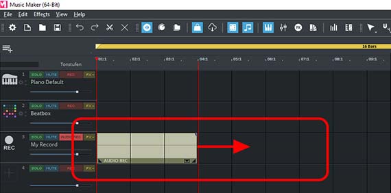 Recording mode for microphone recordings Microphone recording in "AUDIO REC mode"