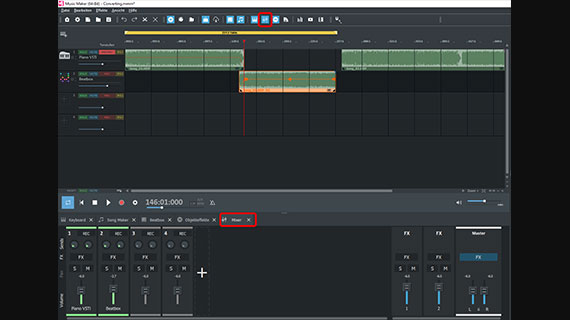 Mixer Mix tracks with the mixer
