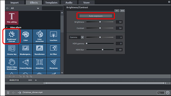 Image optimization using auto-exposure 1-click auto-exposure in the "Brightness/contrast" editor