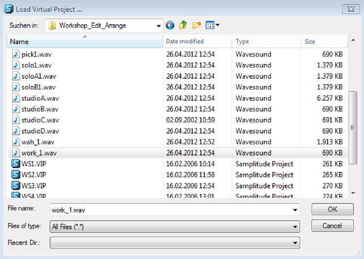 open audio files