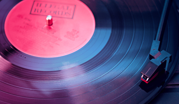 Convert records to CDs Close up of vinyl record