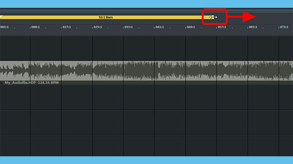 Looped playback of a playback range playback area for looped playback