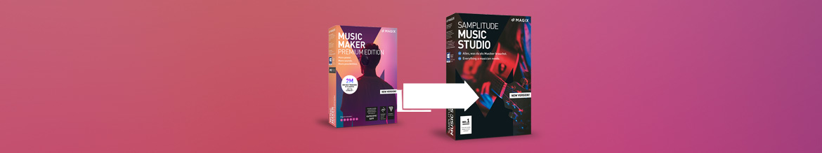 product boxes Music Maker and Samplitude Music Studio
