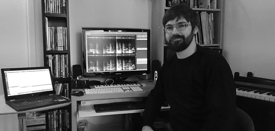 Robin Lobel at his desk