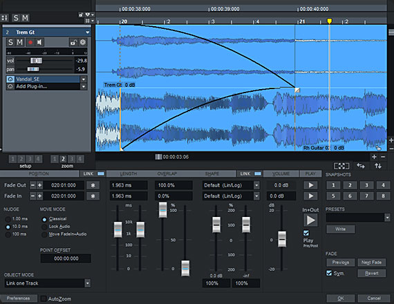 Precise crossfade editing Precise crossfade editing
